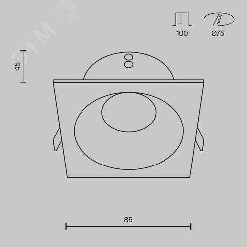 Светильник встраиваемый Zoom GU10 1x10Вт IP 65 - фото 6