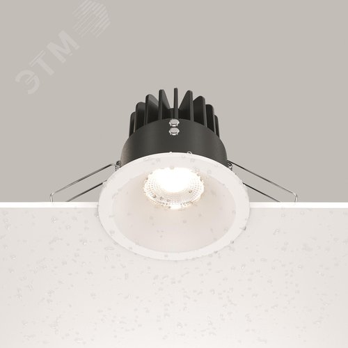 Светильник встраиваемый LED Zoom 4000K 1x12Вт 60 град IP65 белый круглый - фото 2