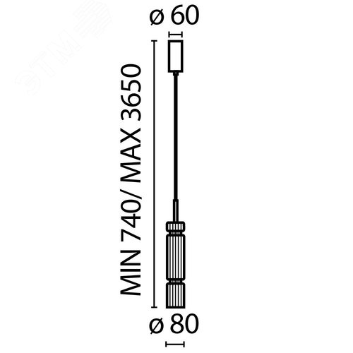 Светильник подвесной Ordo LED 8W Черный - фото 3