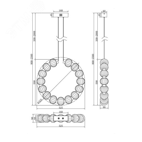 Светильник подвесной Amulet LED 23W Хром - фото 5