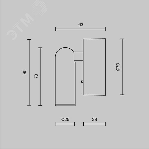 Светильник настенный (бра) Technical C038WL-L3B3K Черный - фото 7