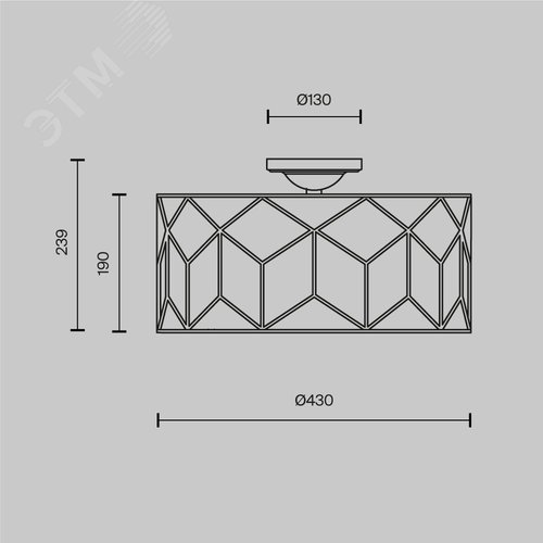 Светильник потолочный Messina E27х3 Золото - фото 4