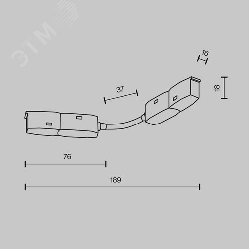 Коннектор питания радиусный Exility встраиваемый черный - фото 6