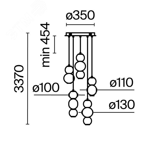 Светильник подвесной Drop LED 80W Хром - фото 3