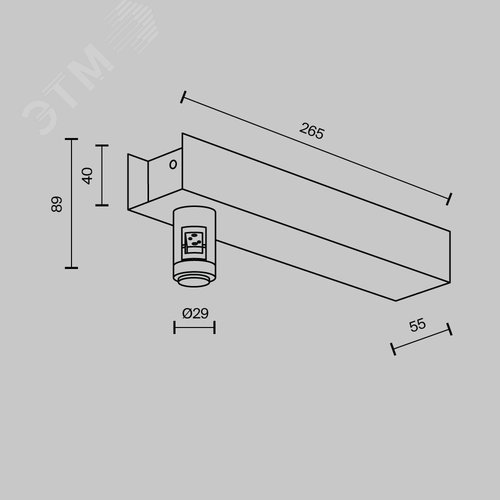 Основание настенное Wall для блока питания с вводом питания Flarity латунь - фото 5