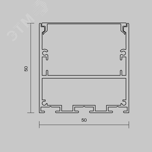 Профиль алюминиевый накладной-подвесной 50x50 (Серебро, 3 м), ALM-5050T-S-3M - фото 5