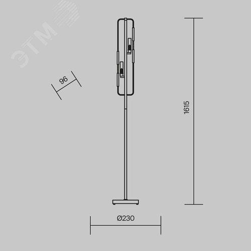 Светильник напольный (торшер) Marmo G9х2 40Вт - фото 3