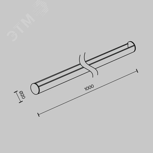 Стержень опорный 1м Parity черный - фото 3