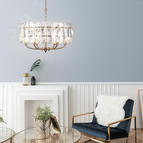 Светильник подвесной Suite E14х6х40W Латунь - фото 5