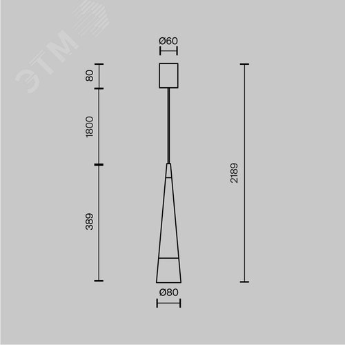 Светильник подвесной Sintesi LED 12W Хром - фото 5