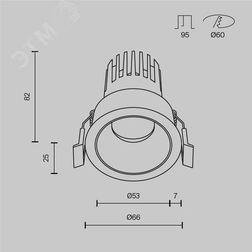 Светильник встраиваемый Dip DL115-10W-2.7K-W Белый - фото 5