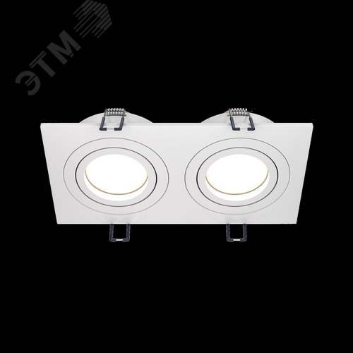 Светильник встраиваемый Atom , под лампу GU10 2x10Вт, Белый, двойной, 25х175х92мм - фото 2