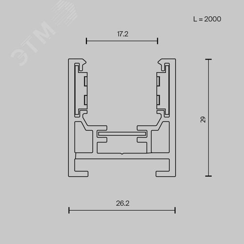 Шинопровод 2м Exility низкопрофильный накладной - фото 4