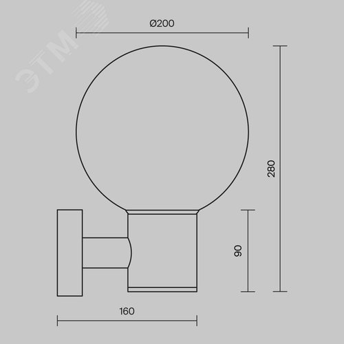 Светильник настенный (бра) Outdoor Bold IP 54 E27х1х60W Черный - фото 2
