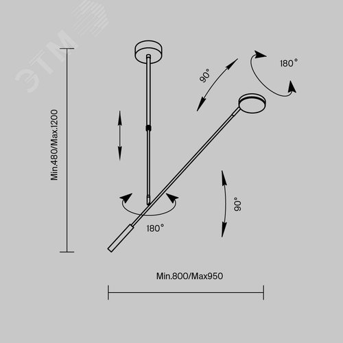 Светильник потолочный Fad LED 8W Черный - фото 5