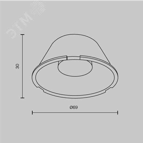 Линза 69мм 60 град для Focus Led 30Вт - фото 4