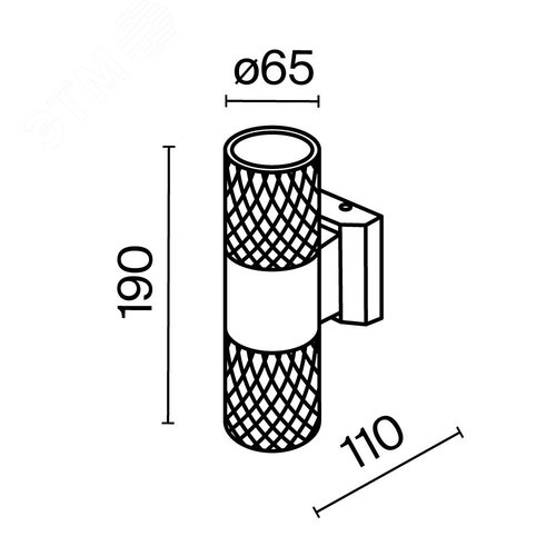 Светильник настенный (бра) Outdoor Bowery IP 54 GU10х2х50W Черный - фото 4