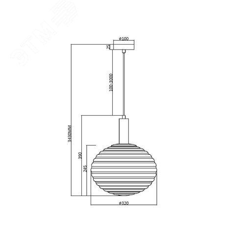 Светильник подвесной Reels E27х1х60W Черный - фото 7