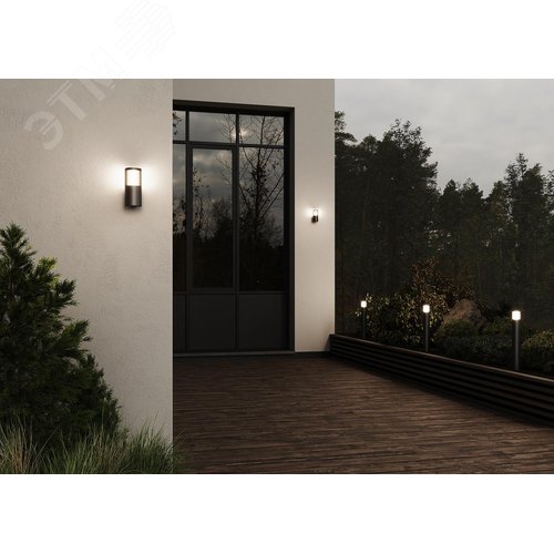 Светильник настенный (бра) Outdoor Alura IP 54 E27х1х35W Графит - фото 3