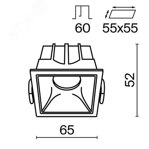 Светильник встраиваемый Alfa LED DL043-01-10W3K-D-SQ-WB Белый - фото 2