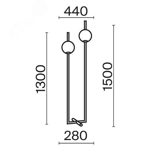Светильник напольный (торшер) The Sixth Sense LED 12W Латунь - фото 3