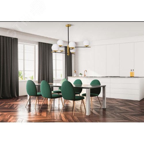 Светильник подвесной Nostalgia E14х6х40W Черный и Золото - фото 3