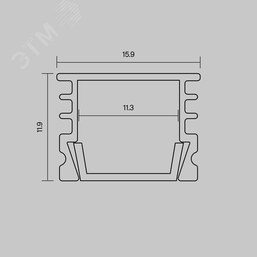 Профиль алюминиевый накладной 16x12, 2м, Серебро - фото 5