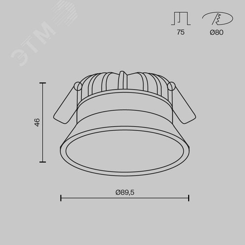 Светильник встраиваемый Okno 3000-4000-6000K 8Вт IP 44 - фото 5