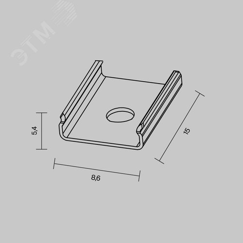 Комплект креплений (для профиля ALM-0809-S-2M) 4 шт., серебро - фото 3