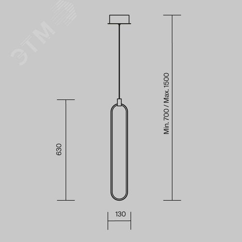 Светильник подвесной Chain LED 17W Никель - фото 5