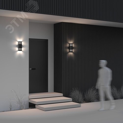 Светильник настенный (бра) Outdoor Unter den Linden IP 54 E27х2х60W Черный - фото 5