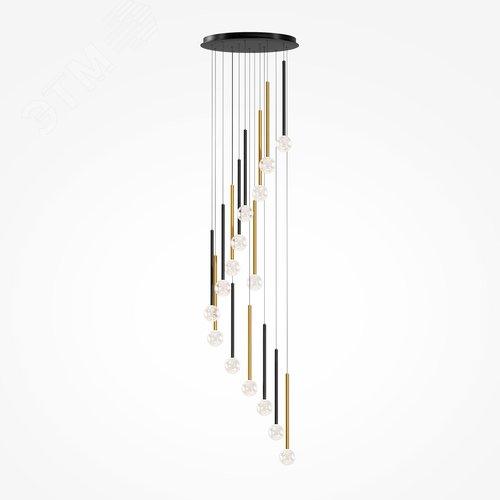 Светильник подвесной Bubble dream LED 51W Черный и Латунь - фото 4