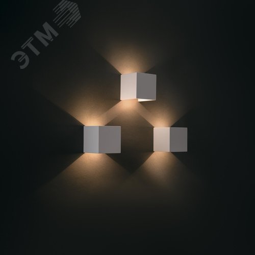 Светильник настенный (бра) Parma LED 3000К 6Вт, IP20, белый, квадрат - фото 6