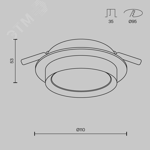 Светильник встраиваемый Hoop GX53 1x12Вт - фото 4