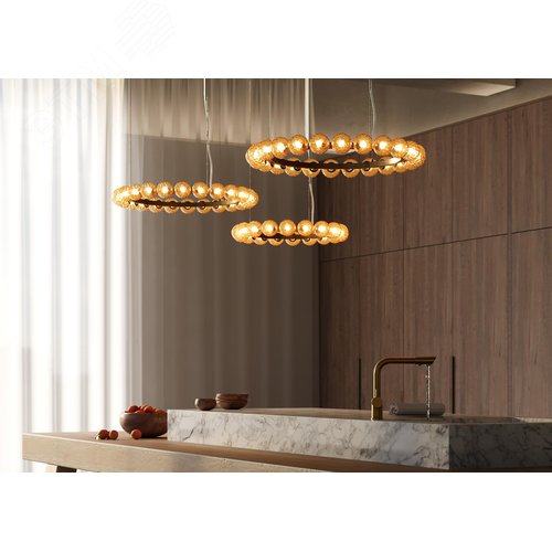 Светильник подвесной Ambre LED 32W Латунь - фото 3