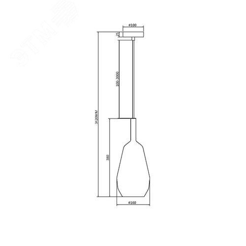 Светильник подвесной Duality E27х1х60W Черный - фото 3