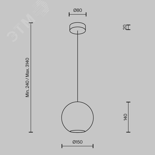 Светильник подвесной Maytoni MOD437PL-01BG Черный - фото 5