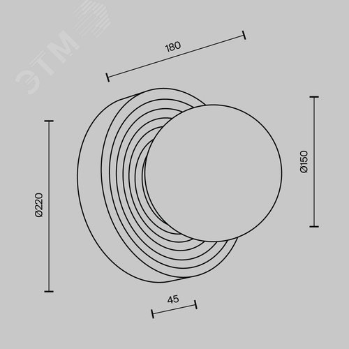 Светильник настенный (бра) Maytoni MOD403WL-01GR Серый - фото 7