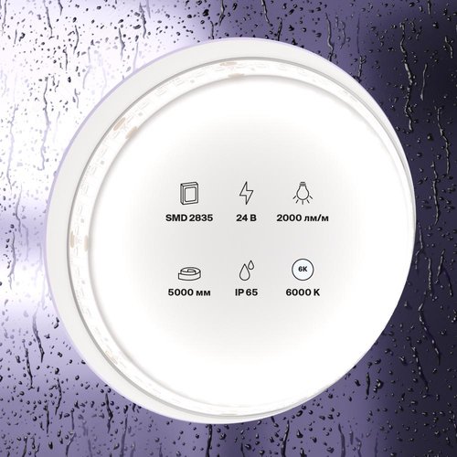 Лента светодиодная 24В 2835 20Вт/м 6000K 5м IP65 - фото 4
