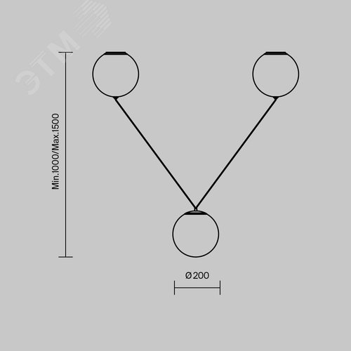 Светильник подвесной Twins LED 26W Черный - фото 3