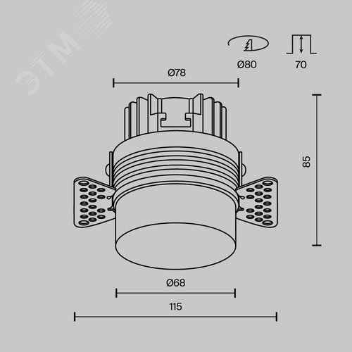 Светильник встраиваемый Nude DL065-12W4K-TRS-W Белый - фото 8