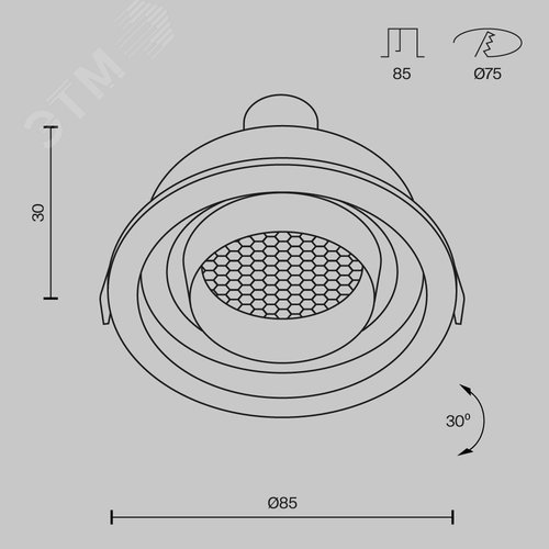 Светильник встраиваемый Atom DL113-GU10-01-RD-W Белый - фото 7