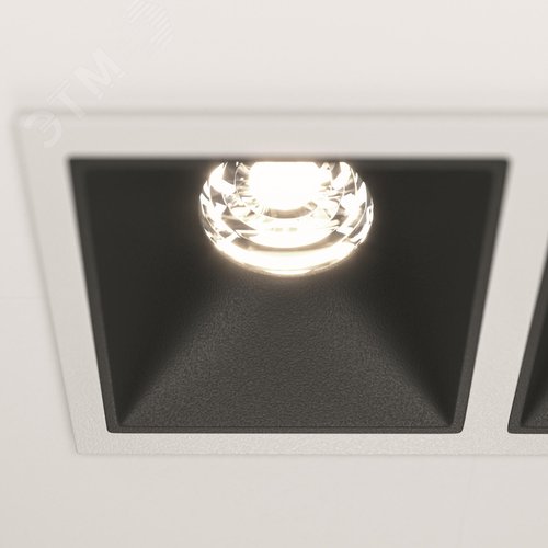 Светильник встраиваемый Downlight Alfa LED 4000K 2x10Вт 36 град Dim Triac IP20 CRI90 Бело-черный двойной квадрат 52х126х65мм 1000Лм - фото 3