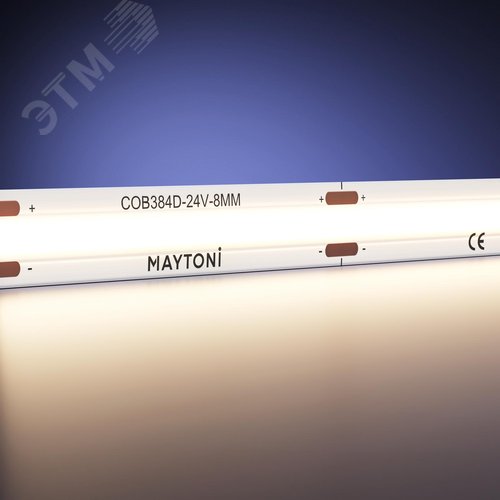 Лента светодиодная 24В COB 12Вт/м 3000К 5м IP 20 - фото 3