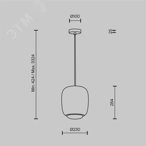 Светильник подвесной Maytoni MOD466PL-L12GR3K Серый - фото 7