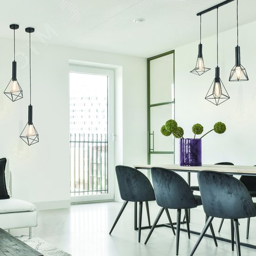 Светильник подвесной Spider E27х3х60W Черный - фото 3