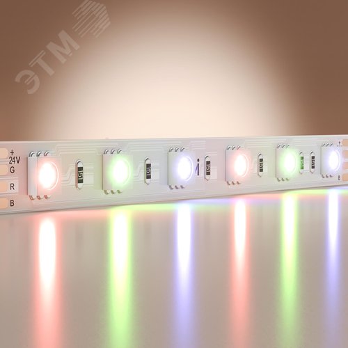 Лента светодиодная 14,4Вт/м 24В RGB IP20 60 LED/м - фото 2