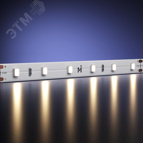 Лента светодиодная 24 В 2835 4,8 Вт/м 3000К 5 м IP 20 - фото 2