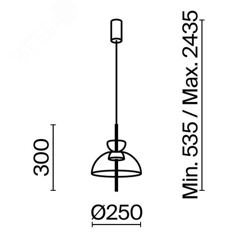 Светильник подвесной Bangkok LED 12W Черный - фото 3