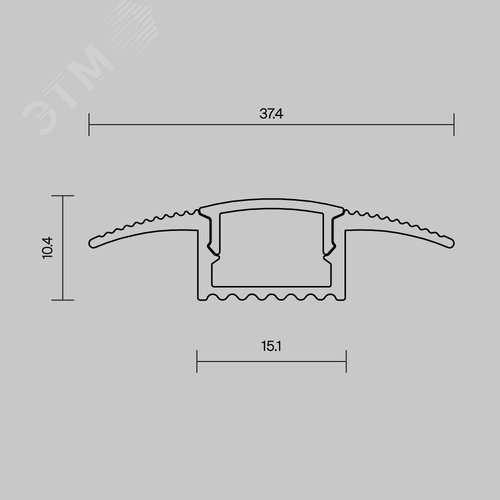 Профиль алюминиевый встраиваемый в пол 37x10 (Серебро, 2 м), ALM-3710-S-2M 636022 - фото 6